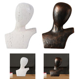 Maxbell Abstract Human Figurine Bust Sculpture Collectible Desktop Head Resin Statue White