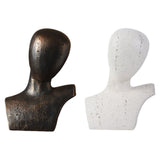 Maxbell Abstract Human Figurine Bust Sculpture Collectible Desktop Head Resin Statue White