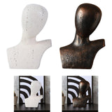 Maxbell Abstract Human Figurine Bust Sculpture Collectible Desktop Head Resin Statue White