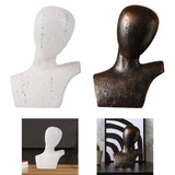 Maxbell Abstract Human Figurine Bust Sculpture Collectible Desktop Head Resin Statue White