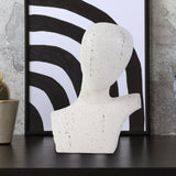 Maxbell Abstract Human Figurine Bust Sculpture Collectible Desktop Head Resin Statue White