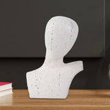 Maxbell Abstract Human Figurine Bust Sculpture Collectible Desktop Head Resin Statue White