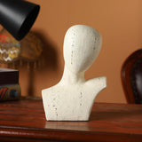 Maxbell Abstract Human Figurine Bust Sculpture Collectible Desktop Head Resin Statue White
