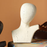 Maxbell Abstract Human Figurine Bust Sculpture Collectible Desktop Head Resin Statue White