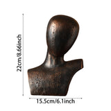 Maxbell Abstract Human Figurine Bust Sculpture Collectible Desktop Head Resin Statue Black