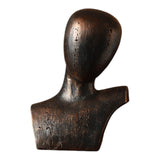 Maxbell Abstract Human Figurine Bust Sculpture Collectible Desktop Head Resin Statue Black