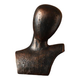 Maxbell Abstract Human Figurine Bust Sculpture Collectible Desktop Head Resin Statue Black