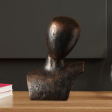 Maxbell Abstract Human Figurine Bust Sculpture Collectible Desktop Head Resin Statue Black