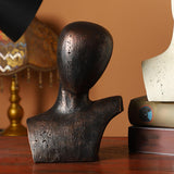 Maxbell Abstract Human Figurine Bust Sculpture Collectible Desktop Head Resin Statue Black