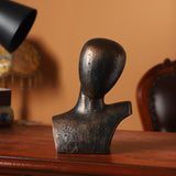 Maxbell Abstract Human Figurine Bust Sculpture Collectible Desktop Head Resin Statue Black