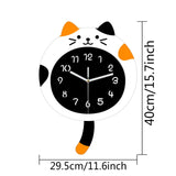 Maxbell Animal Wall Clock with Tail Decorative Clock for Kitchen Classroom Kids Room white