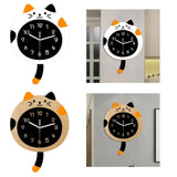 Maxbell Animal Wall Clock with Tail Decorative Clock for Kitchen Classroom Kids Room white