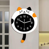 Maxbell Animal Wall Clock with Tail Decorative Clock for Kitchen Classroom Kids Room white