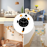 Maxbell Animal Wall Clock with Tail Decorative Clock for Kitchen Classroom Kids Room white