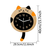 Maxbell Animal Wall Clock with Tail Decorative Clock for Kitchen Classroom Kids Room Wood Grain
