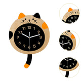 Maxbell Animal Wall Clock with Tail Decorative Clock for Kitchen Classroom Kids Room Wood Grain