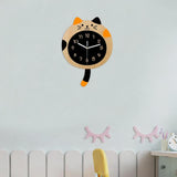 Maxbell Animal Wall Clock with Tail Decorative Clock for Kitchen Classroom Kids Room Wood Grain