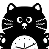 Maxbell Cat Shaped Wall Clock Cute Kids Room Clock for Farmhouse Hotel Cafe black