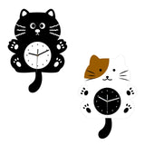 Maxbell Cat Shaped Wall Clock Cute Kids Room Clock for Farmhouse Hotel Cafe black
