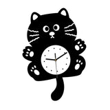 Maxbell Cat Shaped Wall Clock Cute Kids Room Clock for Farmhouse Hotel Cafe black