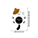 Maxbell Cat Shaped Wall Clock Cute Kids Room Clock for Farmhouse Hotel Cafe brown