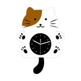 Maxbell Cat Shaped Wall Clock Cute Kids Room Clock for Farmhouse Hotel Cafe brown