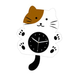 Maxbell Cat Shaped Wall Clock Cute Kids Room Clock for Farmhouse Hotel Cafe brown