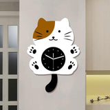 Maxbell Cat Shaped Wall Clock Cute Kids Room Clock for Farmhouse Hotel Cafe brown