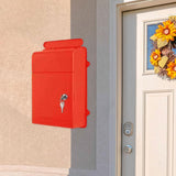 Maxbell Wall Mounted Mailbox Wide Opening Collection Box for Cards Newspapers School Red