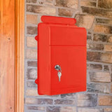 Maxbell Wall Mounted Mailbox Wide Opening Collection Box for Cards Newspapers School Red