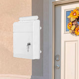 Maxbell Wall Mounted Mailbox Wide Opening Collection Box for Cards Newspapers School White