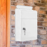 Maxbell Wall Mounted Mailbox Wide Opening Collection Box for Cards Newspapers School White