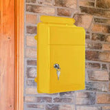Maxbell Wall Mounted Mailbox Wide Opening Collection Box for Cards Newspapers School Yellow