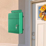 Maxbell Wall Mounted Mailbox Wide Opening Collection Box for Cards Newspapers School Green