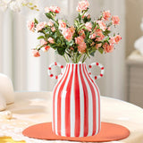Maxbell Ceramic Flower Vase Modern Floral Arrangement for Bathroom Farmhouse Bedroom Red