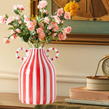Maxbell Ceramic Flower Vase Modern Floral Arrangement for Bathroom Farmhouse Bedroom Red
