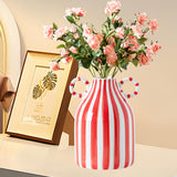 Maxbell Ceramic Flower Vase Modern Floral Arrangement for Bathroom Farmhouse Bedroom Red