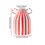 Maxbell Ceramic Flower Vase Modern Floral Arrangement for Bathroom Farmhouse Bedroom Red