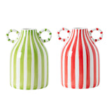 Maxbell Ceramic Flower Vase Modern Floral Arrangement for Bathroom Farmhouse Bedroom Red