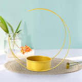 Maxbell Flower Basket Decoration Modern Iron Art Flower Stand for Party Dorm Kitchen Moon
