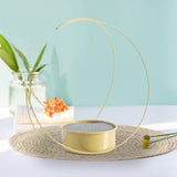 Maxbell Flower Basket Decoration Modern Iron Art Flower Stand for Party Dorm Kitchen Moon with Foam