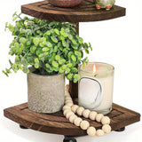 Maxbell 2 Tier Wood Riser Multipurpose Farmhouse Ornamental Stand Housewarming Gifts