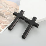 Maxbell 4 Pieces Wood Cross Charms Ornaments for Party Favors Festive Craft Projects