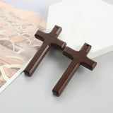 Maxbell 4 Pieces Wood Cross Charms Ornaments for Party Favors Festive Craft Projects