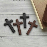 Maxbell 4 Pieces Wood Cross Charms Ornaments for Party Favors Festive Craft Projects