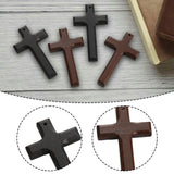 Maxbell 4 Pieces Wood Cross Charms Ornaments for Party Favors Festive Craft Projects