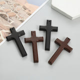 Maxbell 4 Pieces Wood Cross Charms Ornaments for Party Favors Festive Craft Projects