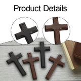 Maxbell 4 Pieces Wood Cross Charms Ornaments for Party Favors Festive Craft Projects