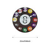 Maxbell Wall Clock Billiards Theme Silent Collection Circular for Loft Hotel Bedroom 10 inch