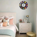 Maxbell Wall Clock Billiards Theme Silent Collection Circular for Loft Hotel Bedroom 10 inch
